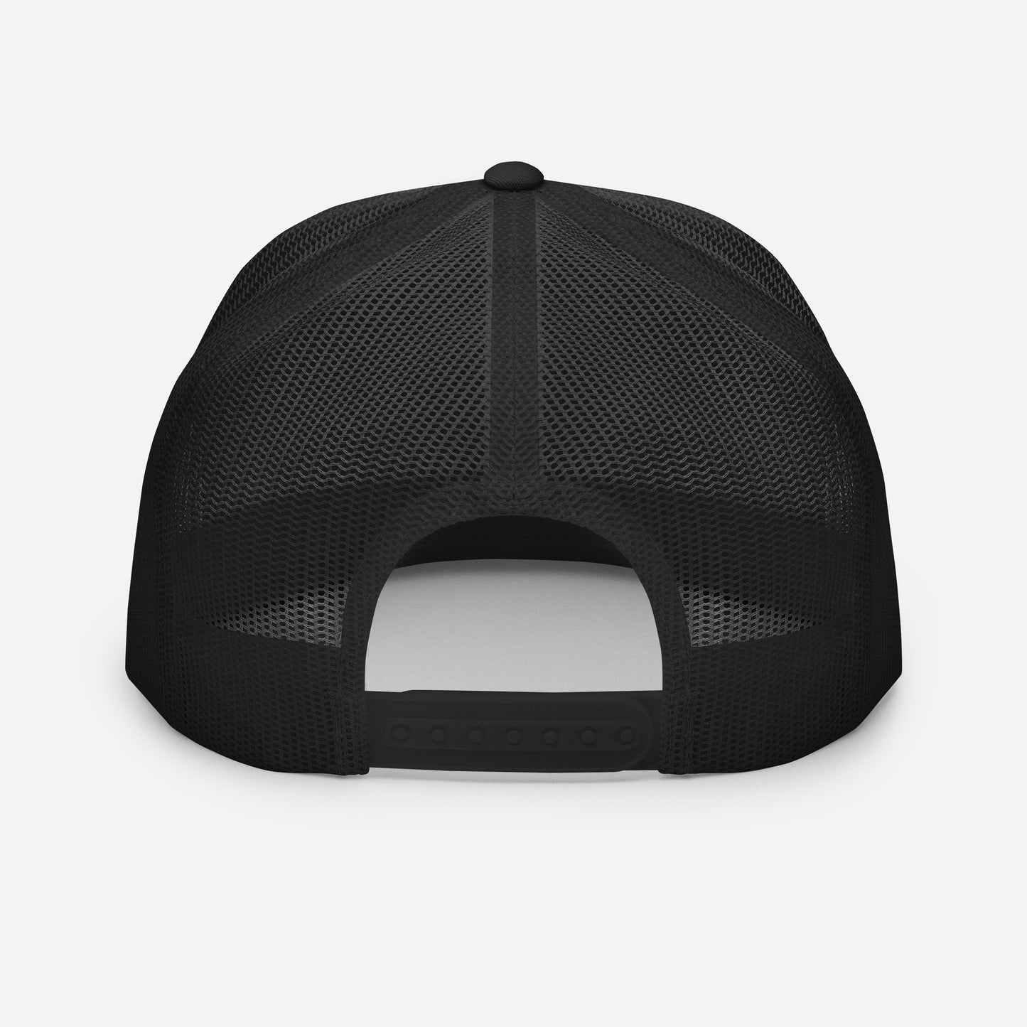 Art Form Gold Boom operator Mesh Snapback Cap. Back view of a black mesh snapback cap.