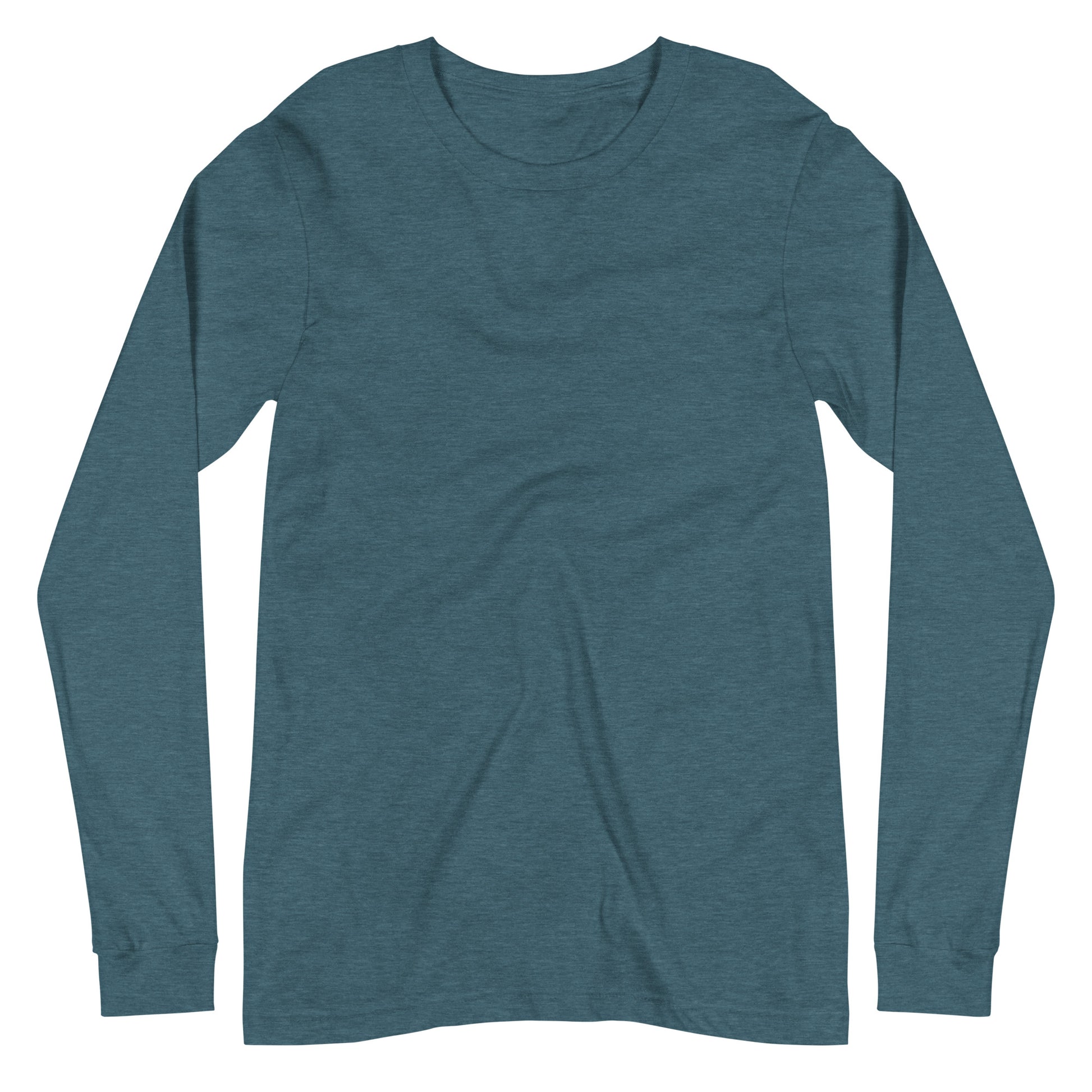 First Lieutenant Boom Warrior long-sleeve tee. The front view of this teal colour shirt has no graphics.